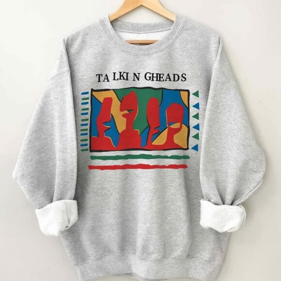 Vintage 90s Talking Heads Rock Band Unisex Sweatshirt, Talking Heads shirt grey - Picture 1 of 3